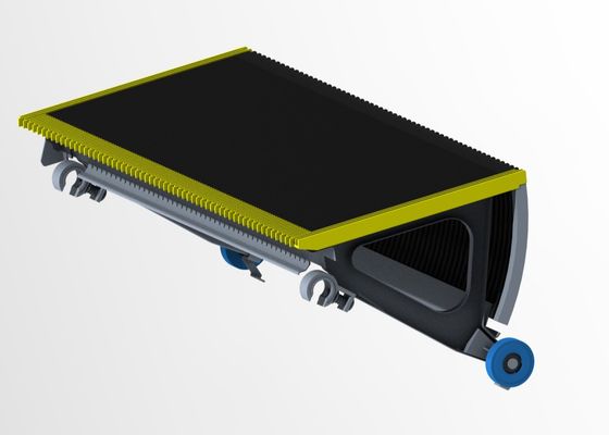 Type 600 Escalator Stainless Steel Step Black Color 3 Sides Yellow Demarcation